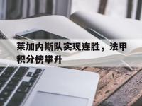 乐动官方网站-莱加内斯队实现连胜，法甲积分榜攀升